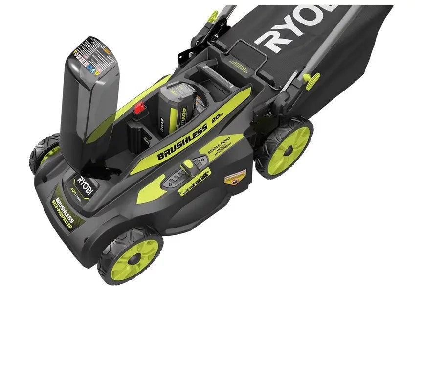 RYOBI 40V Brushless 20-Inch Self-Propelled Lawn Mower Kit with 6.0Ah Battery and Charger - RY401120-Y
