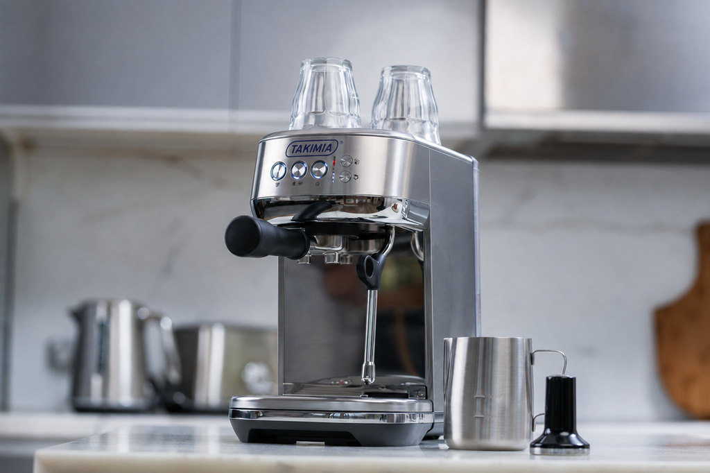 Takimia Compacta Plus Espresso Machine - Compact Automatic Steam Wand with Rapid Heat-Up